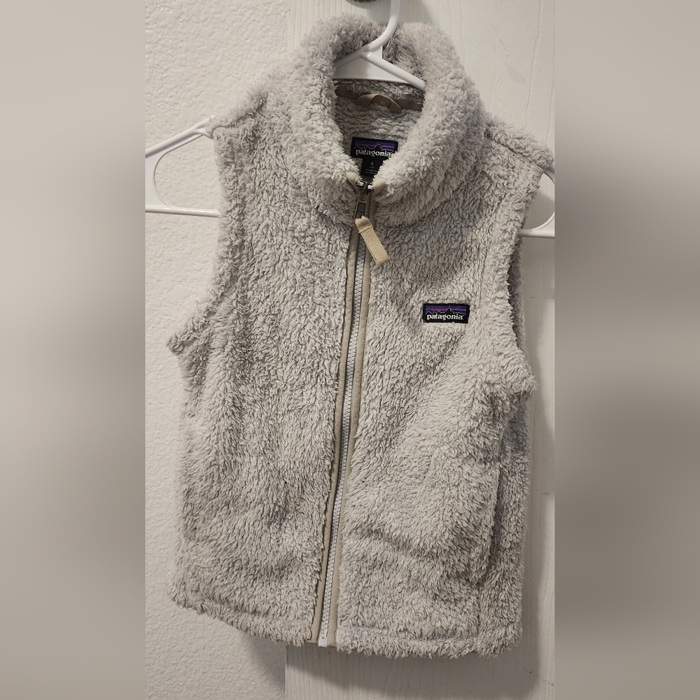 Girls Patagonia Gray Fleece Vest Cozy Outerwear